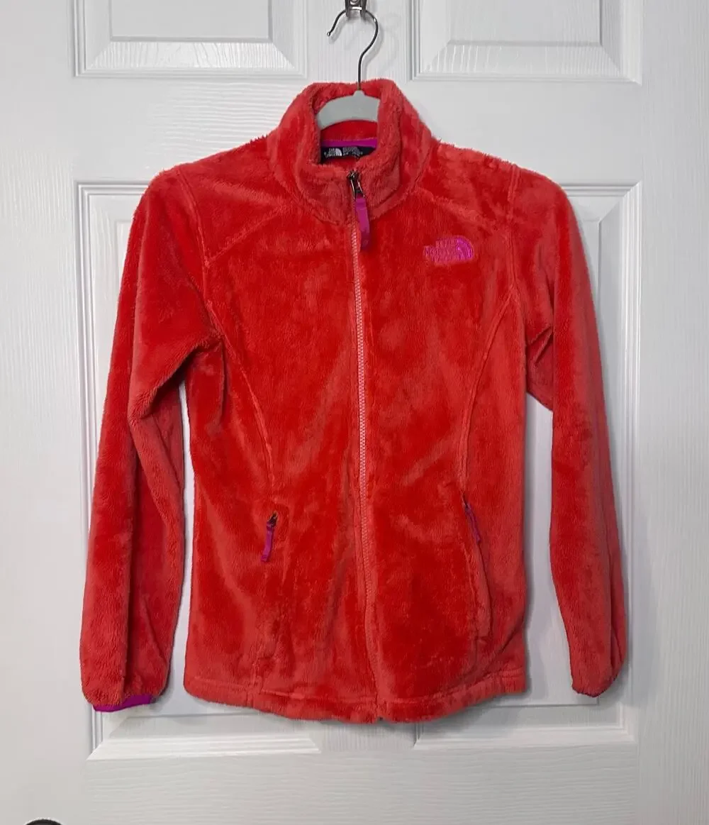 The North Face Girls Osito Soft Fleece Full Zip Jacket Size Medium 10-12 Red